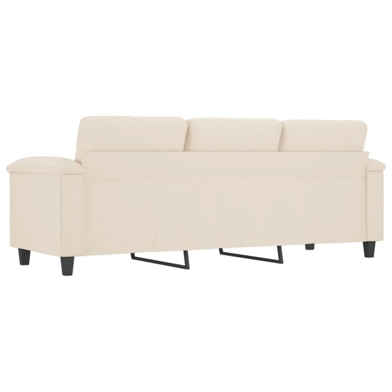 3-osobowa sofa, beżowy, 180 cm, tapicerowana mikrofibrą