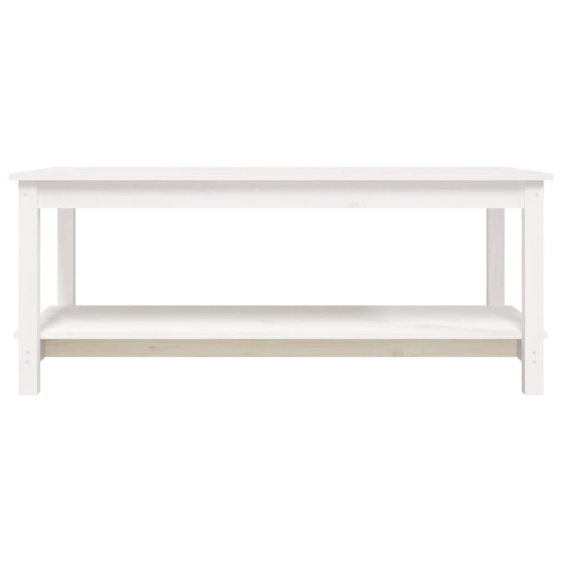 Stolik kawowy, biały, 110x55x45 cm, lite drewno sosnowe