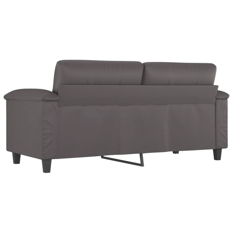 2-osobowa sofa, szary, 140 cm, sztuczna skóra