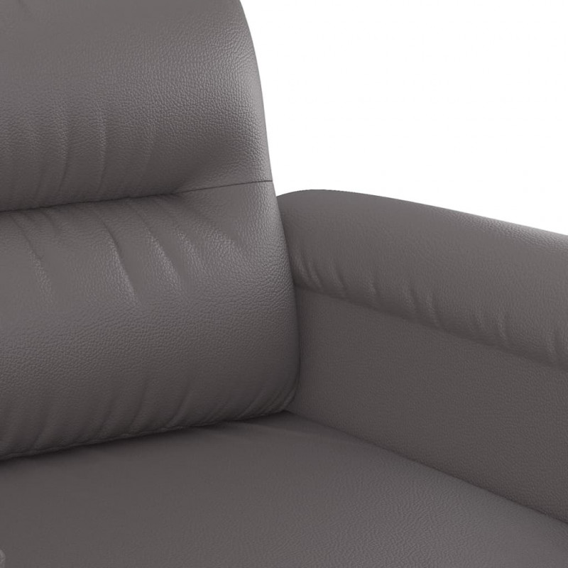 2-osobowa sofa, szary, 140 cm, sztuczna skóra