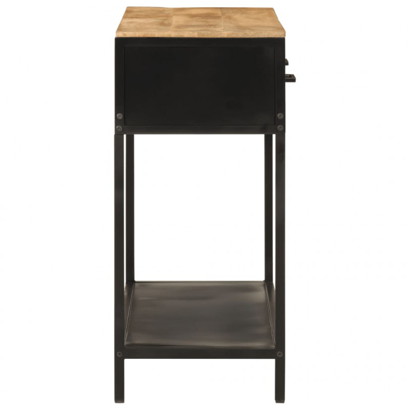 Stolik konsolowy, 100x35x76 cm, lite drewno mango i żelazo