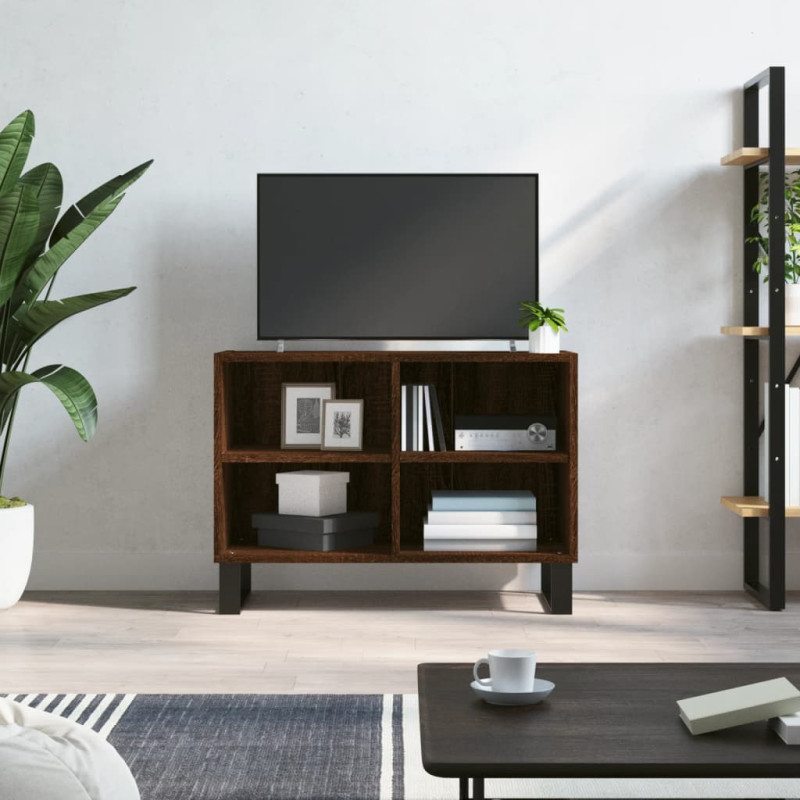 Szafka pod TV, brązowy dąb, 69,5x30x50 cm