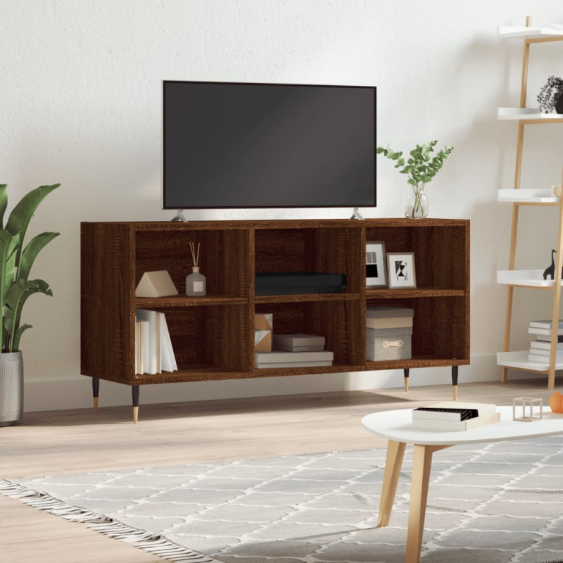 Szafka pod TV, brązowy dąb, 103,5x30x50 cm