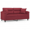 2-os. sofa z poduszkami, winna czerwień, 140 cm, sztuczna skóra