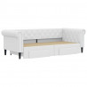 Sofa rozsuwana z szufladami, biała, 90x200 cm, sztuczna skóra