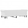 Sofa rozsuwana z szufladami, biała, 90x200 cm, sztuczna skóra