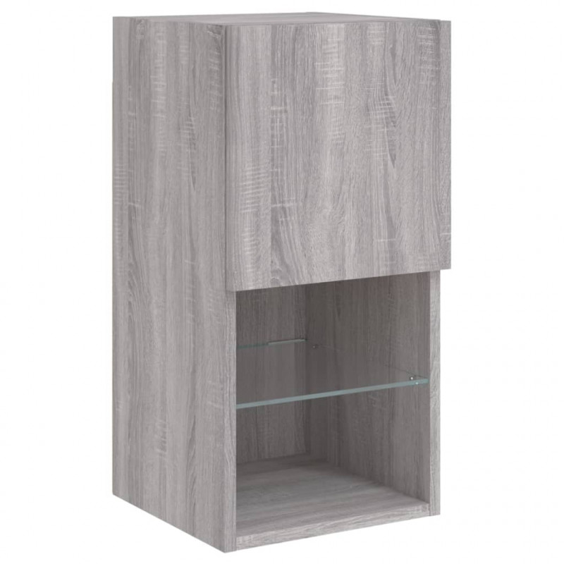 Szafki pod TV z LED, 2 szt. szary dąb sonoma, 30,5x30x60 cm