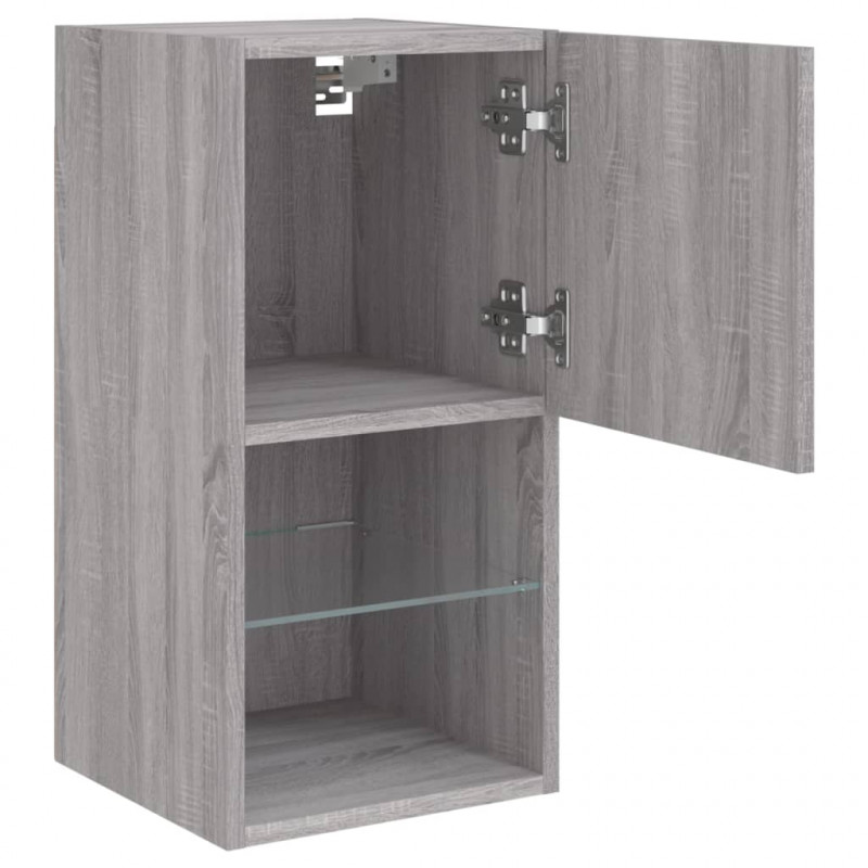 Szafki pod TV z LED, 2 szt. szary dąb sonoma, 30,5x30x60 cm
