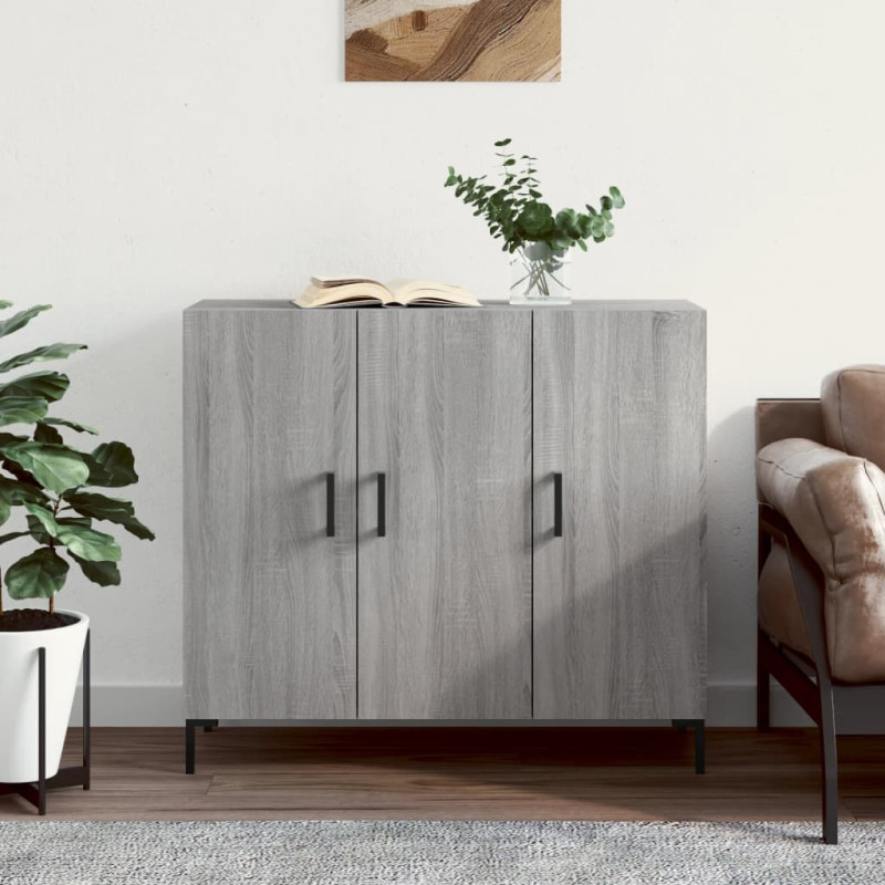 Szafka, szary dąb sonoma, 90x34x80 cm, materiał drewnopochodny