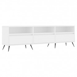 Szafka pod TV, biała, 150x30x44,5 cm, materiał drewnopochodny