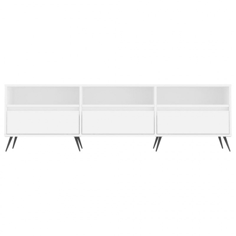 Szafka pod TV, biała, 150x30x44,5 cm, materiał drewnopochodny