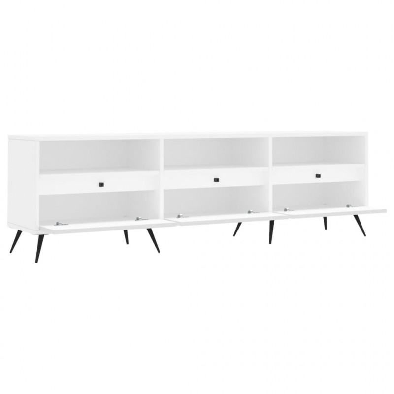 Szafka pod TV, biała, 150x30x44,5 cm, materiał drewnopochodny