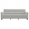3-osobowa sofa, jasnoszary, 180 cm, tapicerowana mikrofibrą