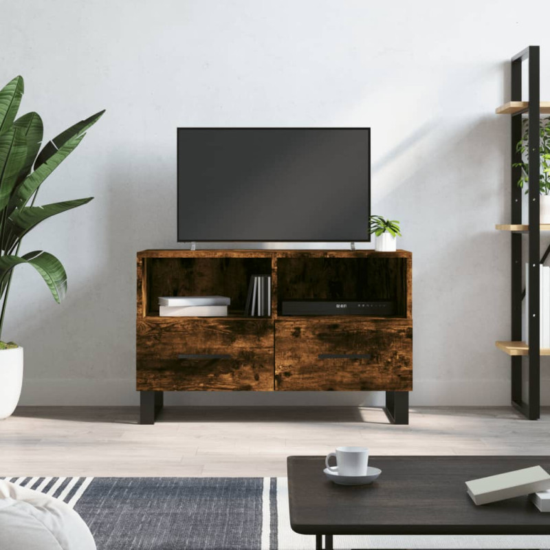 Szafka pod telewizor, przydymiony dąb, 80x36x50 cm