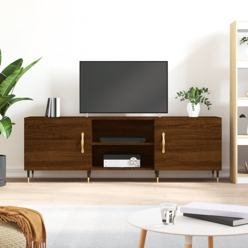 Szafka TV, brązowy dąb, 150x30x50 cm, materiał drewnopochodny