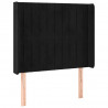 Zagłówek do łóżka z LED, czarny, 93x16x118/128 cm, aksamit