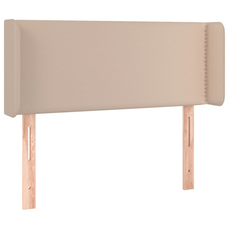 Zagłówek do łóżka z LED, cappuccino, 93x16x78/88 cm, ekoskóra