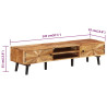 Szafka pod TV, 145x35x35 cm, lite drewno akacjowe