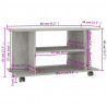 Szafka pod TV, kolor betonowy szary, 80x40x45 cm