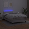 Łóżko kontynentalne z materacem i LED, białe, 120x190 cm
