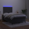 Łóżko kontynentalne z materacem i LED, czarne, 120x190 cm