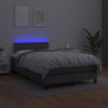Łóżko kontynentalne z materacem i LED, szare, 120x190 cm