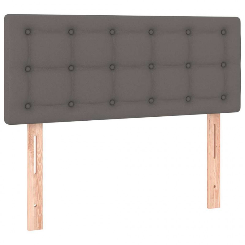 Łóżko kontynentalne z materacem i LED, szare, 120x190 cm
