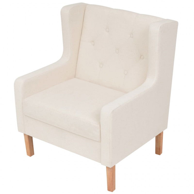 Zestaw wypoczynkowy sofa i fotel, kremowe