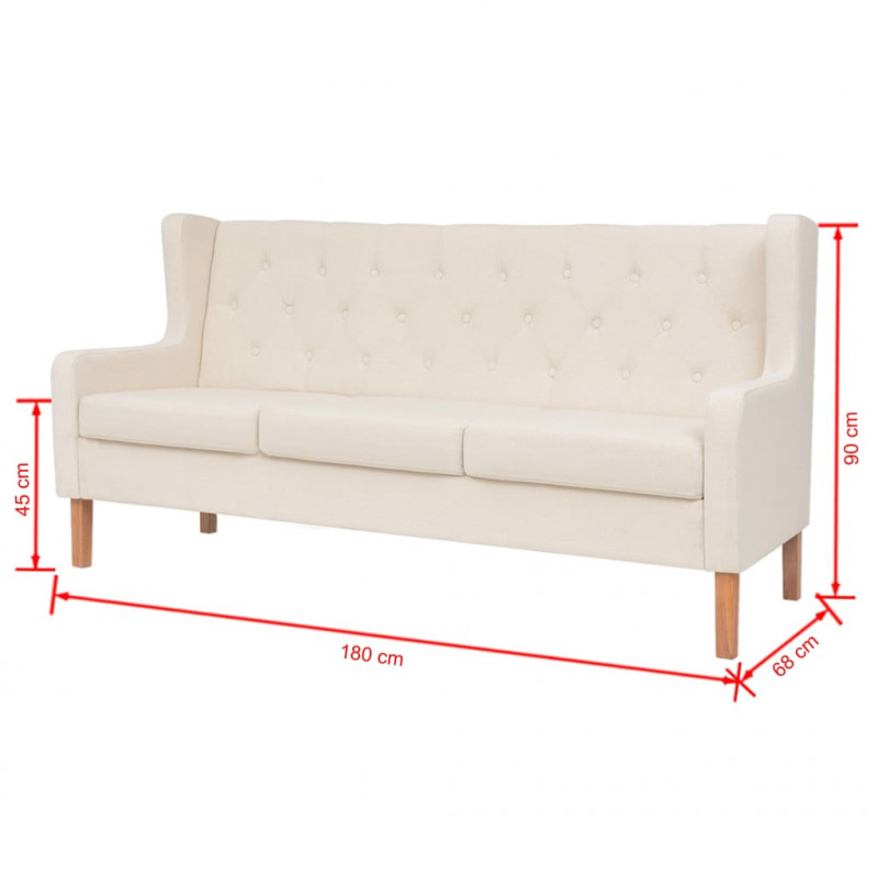 Zestaw wypoczynkowy sofa i fotel, kremowe