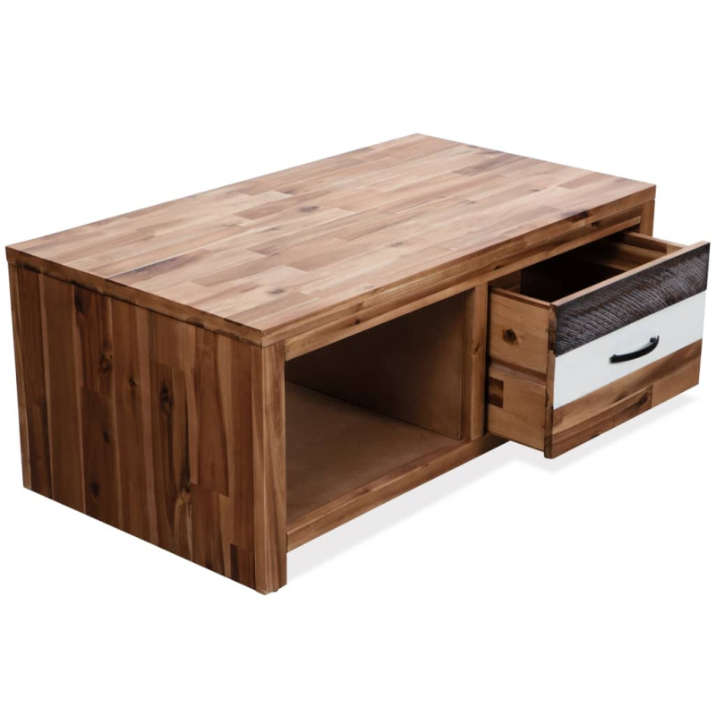 Stolik kawowy z litego drewna akacjowego, 90x50x37,5 cm