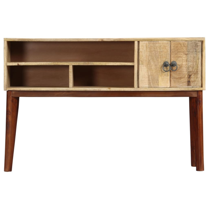 Stolik konsola, 115x30x76 cm, lite surowe drewno mango
