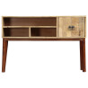Stolik konsola, 115x30x76 cm, lite surowe drewno mango