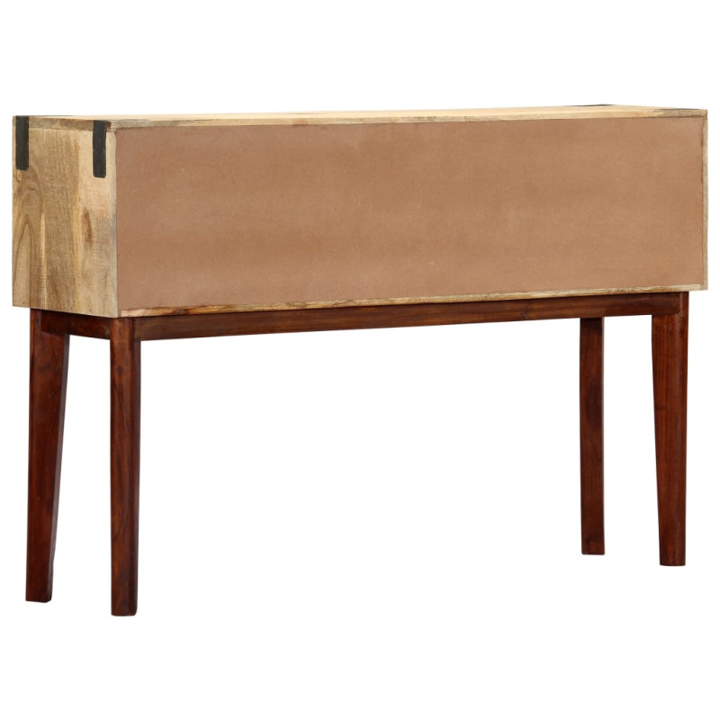 Stolik konsola, 115x30x76 cm, lite surowe drewno mango
