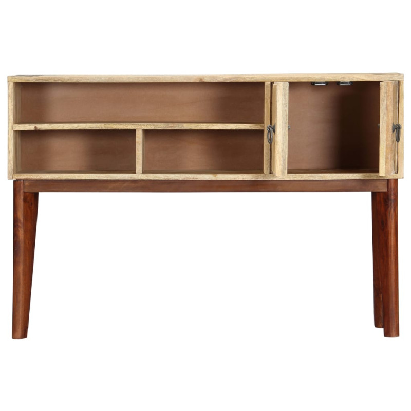 Stolik konsola, 115x30x76 cm, lite surowe drewno mango