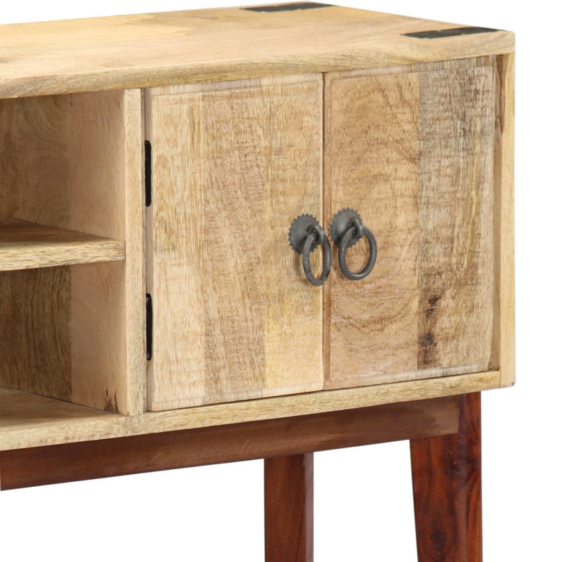 Stolik konsola, 115x30x76 cm, lite surowe drewno mango