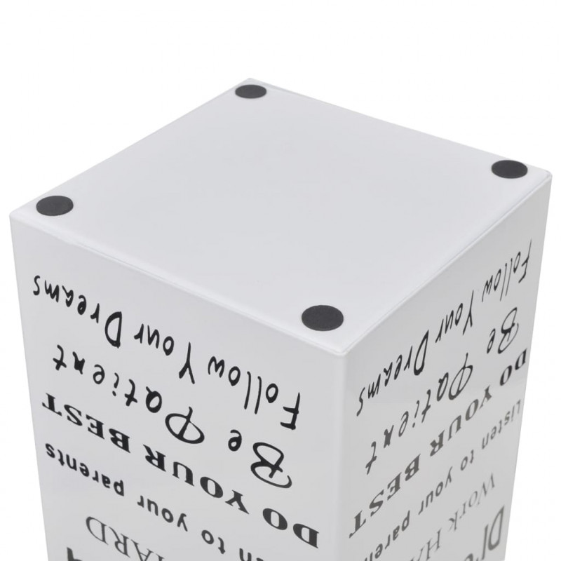 Kwadratowy, metalowy, biały stojak na parasole, kijki, laski 48,5 cm