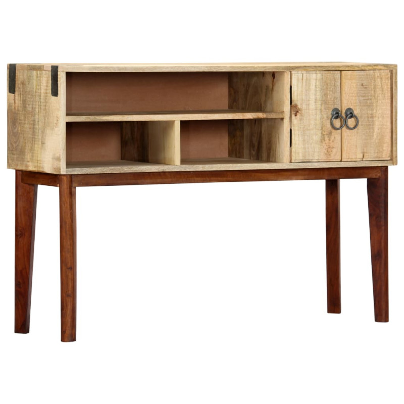 Stolik konsola, 115x30x76 cm, lite surowe drewno mango