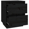 Szafki nocne, 2 szt., czarne, 40x35x50 cm, lite drewno sosnowe