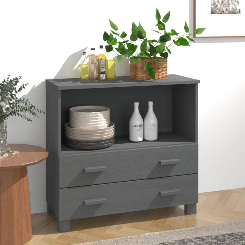 Szafka HAMAR, ciemnoszara, 85x35x80 cm, drewno sosnowe