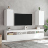 Ścienna szafka TV z LED, biała, 30,5x35x70 cm