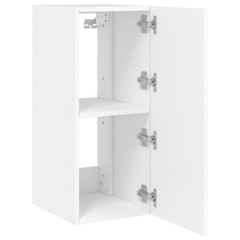 Ścienna szafka TV z LED, biała, 30,5x35x70 cm