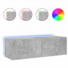 Ścienna szafka TV z LED, szarość betonu, 100x35x31 cm