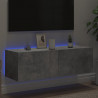 Ścienna szafka TV z LED, szarość betonu, 100x35x31 cm