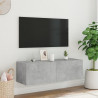 Ścienna szafka TV z LED, szarość betonu, 100x35x31 cm