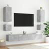 Ścienna szafka TV z LED, szarość betonu, 100x35x31 cm