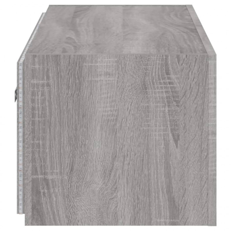 Ścienna szafka TV z LED, szary dąb sonoma, 100x35x31 cm