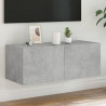Ścienna szafka TV z LED, szarość betonu, 80x35x31 cm