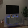 Ścienna szafka TV z LED, szarość betonu, 80x35x31 cm