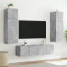 Ścienna szafka TV z LED, szarość betonu, 80x35x31 cm