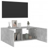 Ścienna szafka TV z LED, szarość betonu, 80x35x31 cm